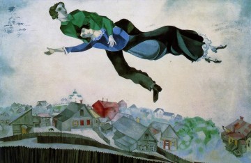 Marc Chagall Painting - Sobre la ciudad contemporáneo Marc Chagall